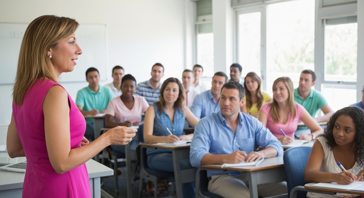 Sylvia Klaip dando clases